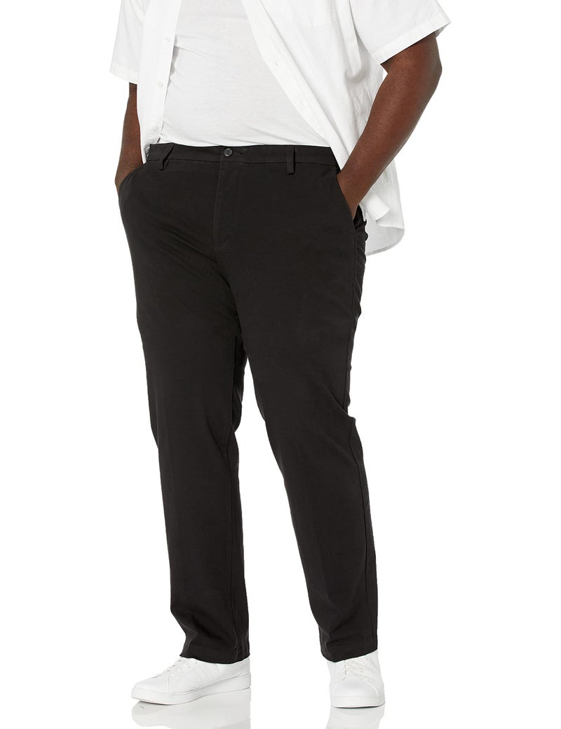 Dockers Men's Classic Fit Workday Khaki Smart 360 Flex Pants (Standard and Big & Tall), Black, 46W x 32L - Image 1